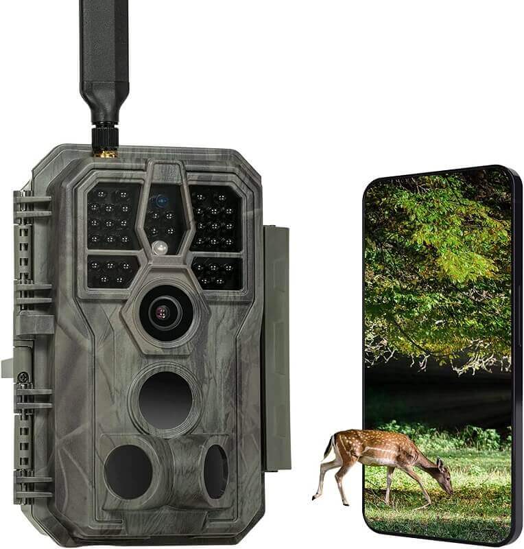 Fotocamera BT 4K WiFi Da 30MP, Telecamere Da Caccia Con Visione Notturna Attivata Dal Movimento, LED No Glow Da 940 Nm, Massimo 256 GB. Scheda, Per Il Monitoraggio Della Fauna Selvatica All'aperto